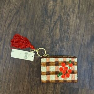 Anthropologie beaded coin purse-picnic edition